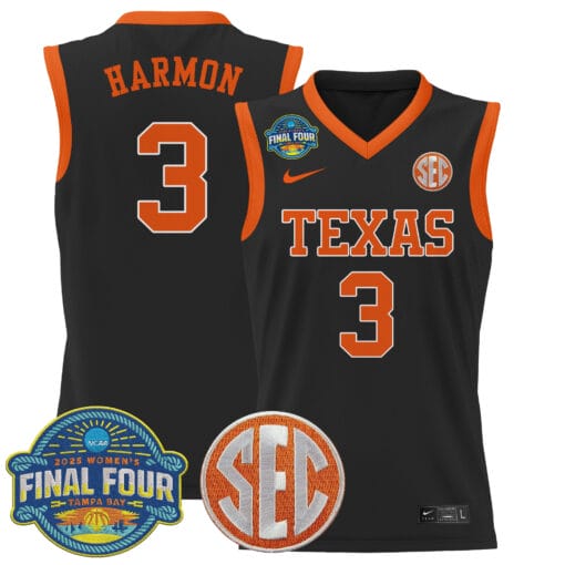 Rori Harmon Jersey #3 Texas Longhorns 2025 Sec Final Four Patch Basketball Stitched - Image 5