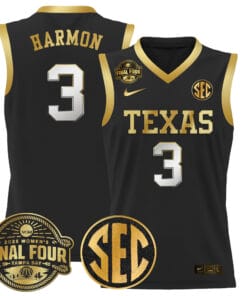 Rori Harmon Jersey #3 Texas Longhorns 2025 Sec Final Four Patch Basketball Stitched