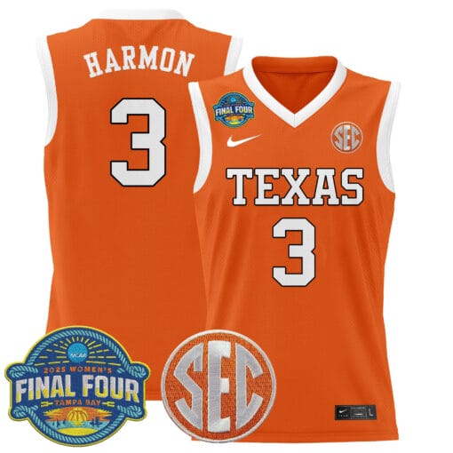 Rori Harmon Jersey #3 Texas Longhorns 2025 Sec Final Four Patch Basketball Stitched - Image 4