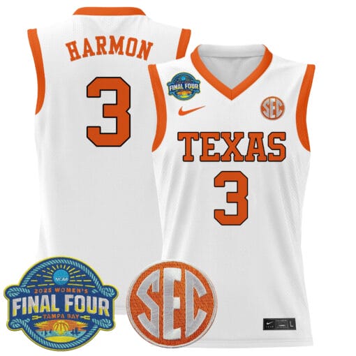 Rori Harmon Jersey #3 Texas Longhorns 2025 Sec Final Four Patch Basketball Stitched - Image 2