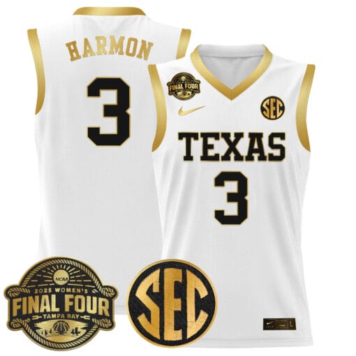 Rori Harmon Jersey #3 Texas Longhorns 2025 Sec Final Four Patch Basketball Stitched - Image 3