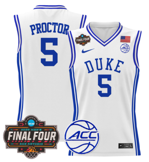 Tyrese Proctor Jersey #5 Duke Blue Devils 2025 Final Four Patch Basketball All Stitched - Image 2