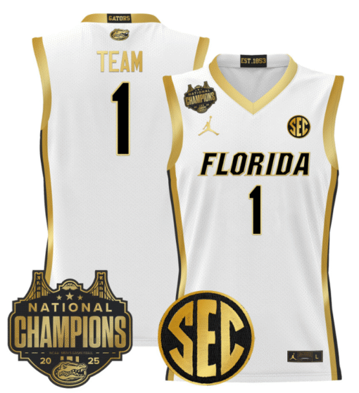 Team Jersey #1 Florida Gators 2025 National Champions Patch Basketball Stitched - Image 5