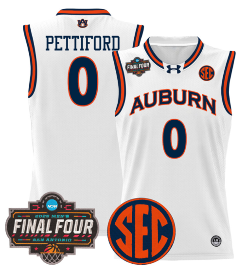 Tahaad Pettiford Jersey #0 Auburn Tigers 2025 Final Four Patch Stitched Basketball - Image 3