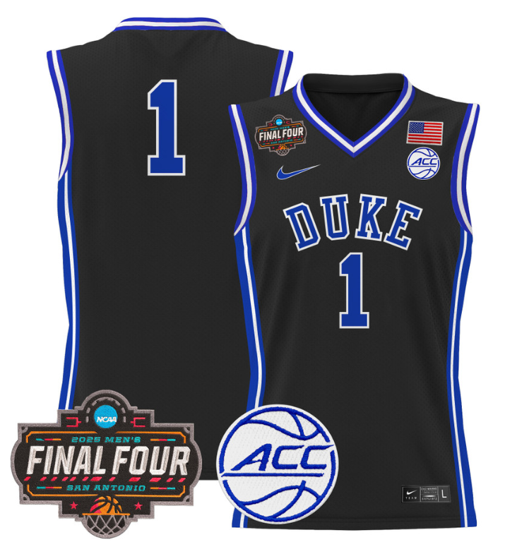 Team Jersey #1 Duke Blue Devils 2025 Final Four Patch Basketball All Stitched 10 Team Jersey #1 Duke Blue Devils 2025 Final Four Patch Basketball All Stitched