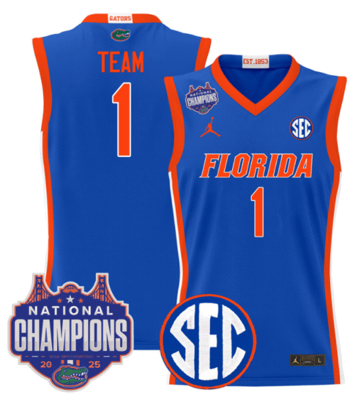 Team Jersey #1 Florida Gators 2025 National Champions Patch Basketball Stitched - Image 2