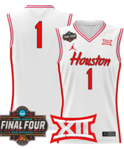 Alternative view of Team Jersey #1 Houston Cougars 2025 Final Four Patch Basketball Stitched