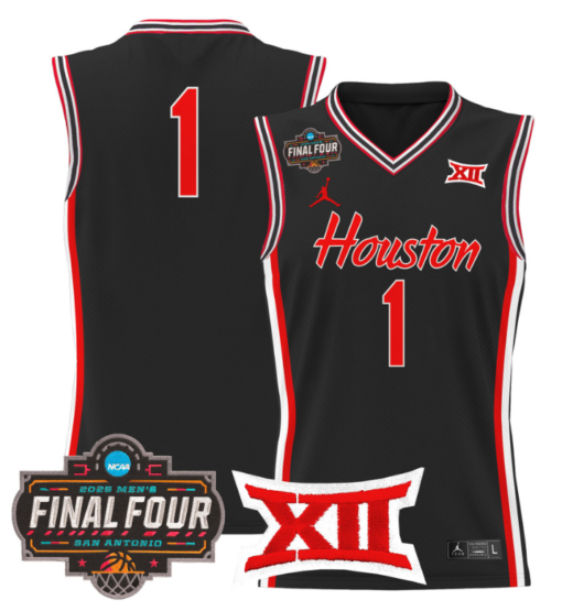 Team Jersey #1 Houston Cougars 2025 Final Four Patch Basketball Stitched - Image 6
