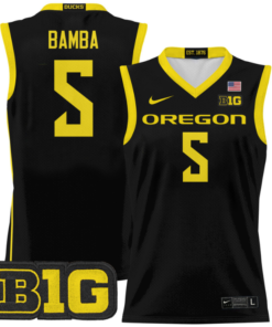 TJ Bamba Jersey 5 Oregon Ducks 2024 Lightweight Basketball Black