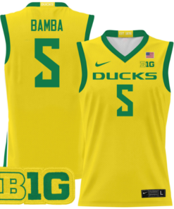 Alternative view of TJ Bamba Jersey #5 Oregon Ducks 2024 Lightweight Basketball All Stitched