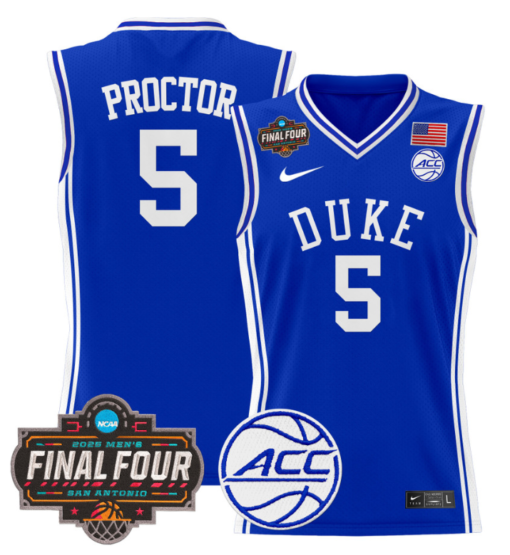 Tyrese Proctor Jersey #5 Duke Blue Devils 2025 Final Four Patch Basketball All Stitched - Image 3