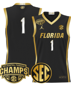 Team Jersey #1 Florida Gators 2025 Tournament Champions Patch Basketball Stitched