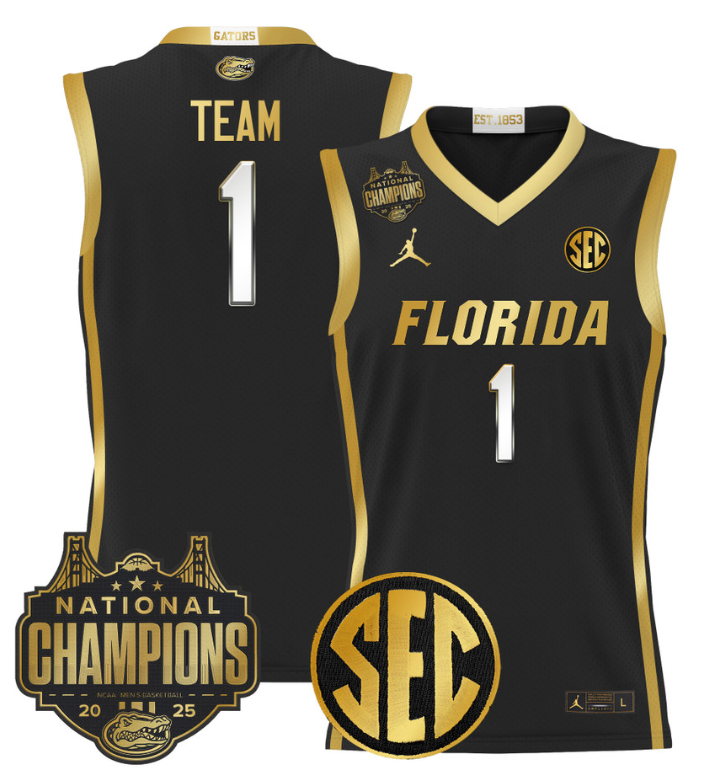 Team Jersey #1 Florida Gators 2025 National Champions Patch Basketball Stitched 14 Team Jersey #1 Florida Gators 2025 National Champions Patch Basketball Stitched