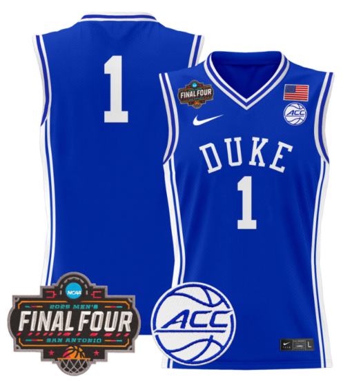 Team Jersey #1 Duke Blue Devils 2025 Final Four Patch Basketball All Stitched - Image 3
