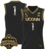 Team Jersey #1 UConn Huskies 2025 National Champions Patch Stitched Basketball
