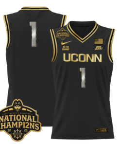 Team Jersey #1 UConn Huskies 2025 National Champions Patch Stitched Basketball