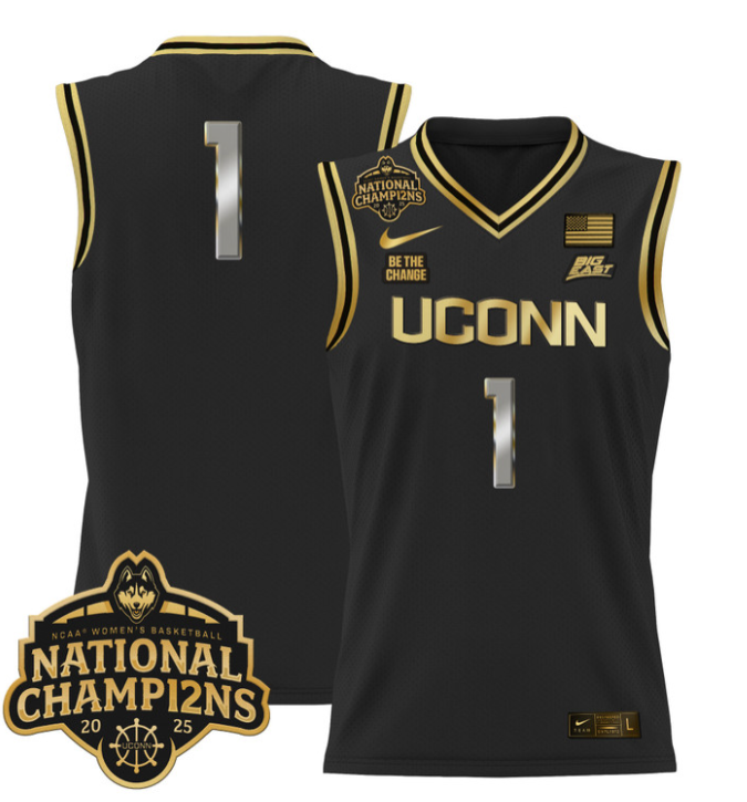 Team Jersey #1 UConn Huskies 2025 National Champions Patch Stitched Basketball 12 Team Jersey #1 UConn Huskies 2025 National Champions Patch Stitched Basketball