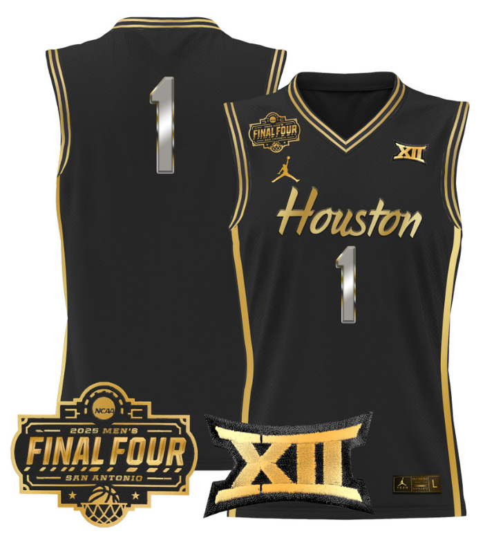 Team Jersey #1 Houston Cougars 2025 Final Four Patch Basketball Stitched 16 Team Jersey #1 Houston Cougars 2025 Final Four Patch Basketball Stitched