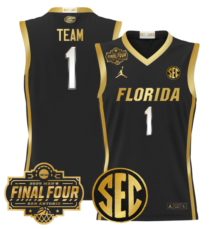Team Jersey #1 Florida Gators 2025 Final Four Patch Basketball Stitched 14 Team Jersey #1 Florida Gators 2025 Final Four Patch Basketball Stitched