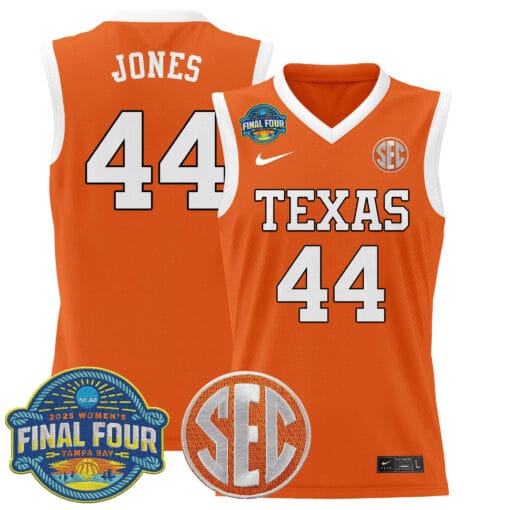 Taylor Jones Jersey #44 Texas Longhorns 2025 Sec Final Four Patch Basketball Stitched - Image 4