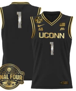 Team Jersey #1 UConn Huskies 2025 Big Eat Final Four Patch Stitched Basketball