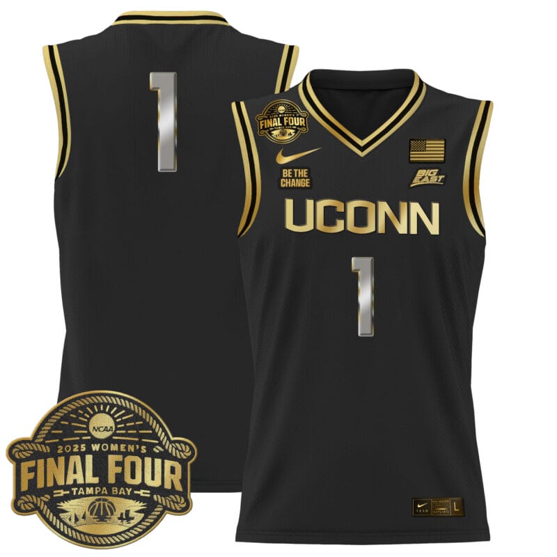 Team Jersey #1 UConn Huskies 2025 Big Eat Final Four Patch Stitched Basketball 12 Team Jersey #1 UConn Huskies 2025 Big Eat Final Four Patch Stitched Basketball