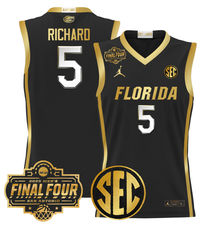 Will Richard Jersey #5 Florida Gators 2025 Final Four Patch Basketball Stitched 14 Will Richard Jersey #5 Florida Gators 2025 Final Four Patch Basketball Stitched