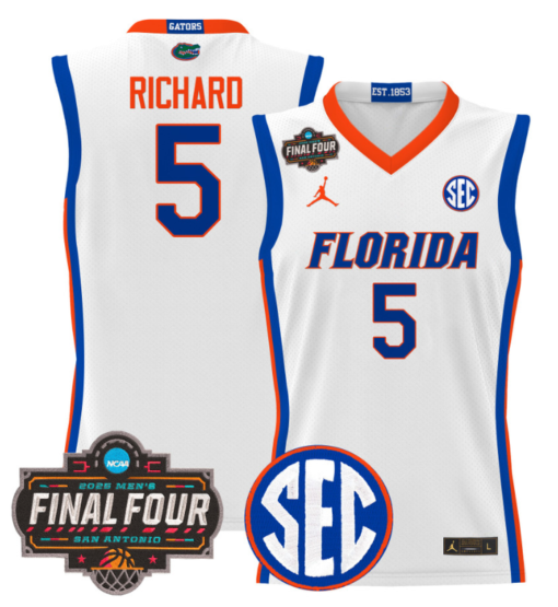 Will Richard Jersey #5 Florida Gators 2025 Final Four Patch Basketball Stitched - Image 2