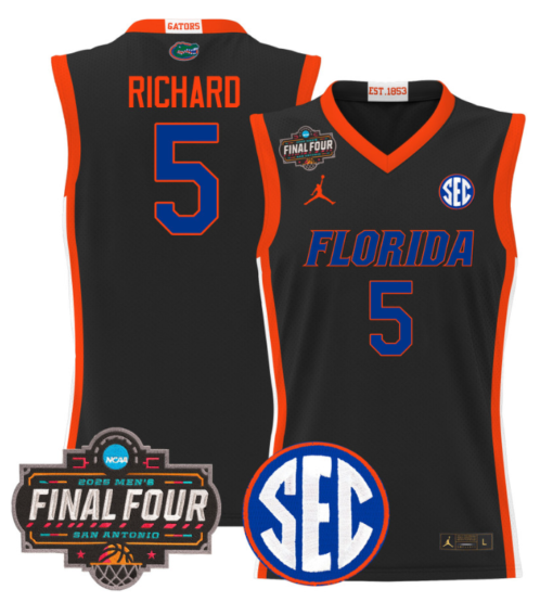 Will Richard Jersey #5 Florida Gators 2025 Final Four Patch Basketball Stitched - Image 5