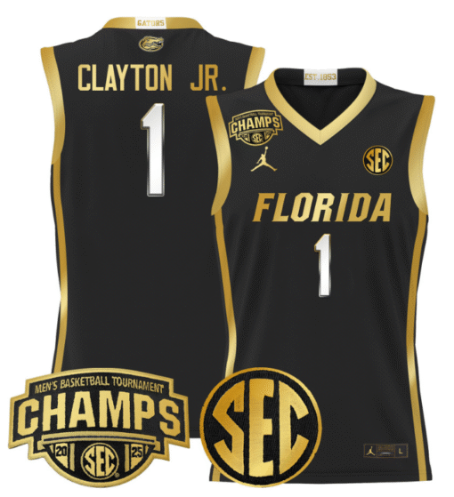 Walter Clayton Jr Jersey #1 Florida Gators 2025 Tournament Champions Stitched Basketball