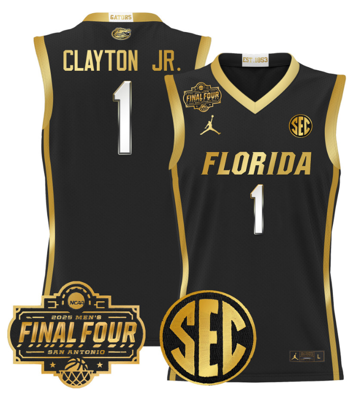 Walter Clayton Jr Jersey #1 Florida Gators 2025 Final Four Patch Basketball Stitched 14 Walter Clayton Jr Jersey #1 Florida Gators 2025 Final Four Patch Basketball Stitched
