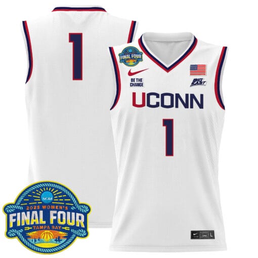 Team Jersey #1 UConn Huskies 2025 Big Eat Final Four Patch Stitched Basketball - Image 3