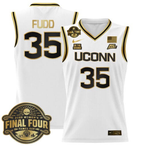 Azzi Fudd Jersey #35 UConn Huskies 2025 Big Eat Final Four Patch Stitched Basketball - Image 3