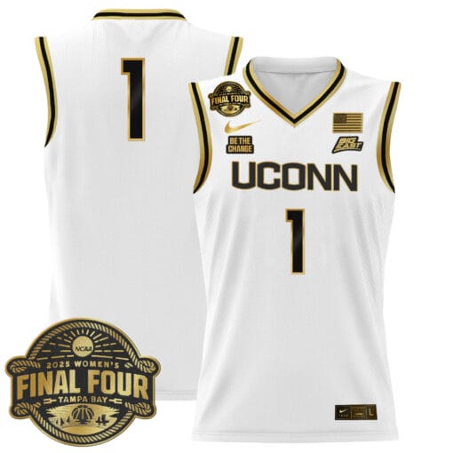 Team Jersey #1 UConn Huskies 2025 Big Eat Final Four Patch Stitched Basketball - Image 4