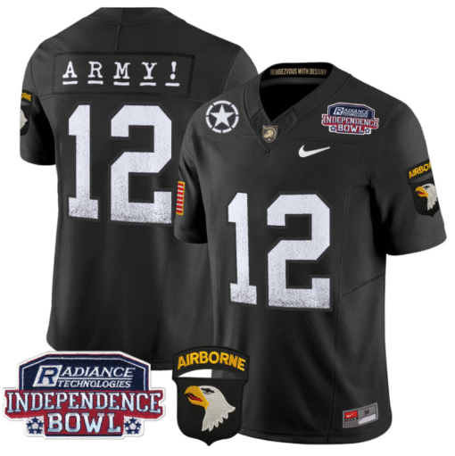 12th Man Jersey #12 Army Black Knights Independence Bowl Patch Stitched Football - Image 5