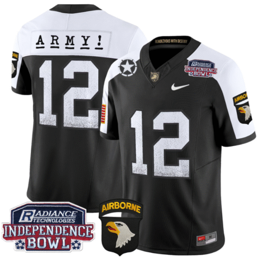 12th Man Jersey #12 Army Black Knights Independence Bowl Patch Stitched Football