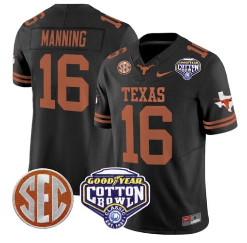 Arch Manning Jersey #16 Texas Longhorns Cotton Bowl Patch Stitched Football - Image 6
