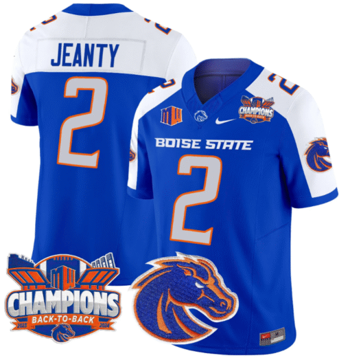 Ashton Jeanty Jersey #2 Boise State Broncos Back To Back Champions Stitched Football - Image 4
