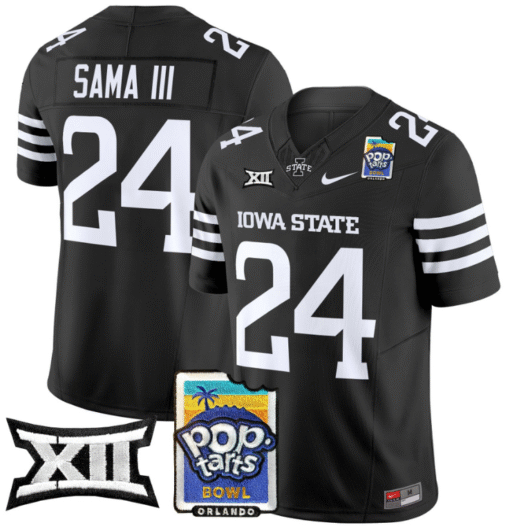 Abu Sama III Jersey #24 Iowa State 2025 PopTarts Bowl Patch Stitched Football - Image 5