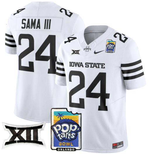 Abu Sama III Jersey #24 Iowa State 2025 PopTarts Bowl Patch Stitched Football - Image 2