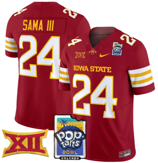 Abu Sama III Jersey #24 Iowa State 2025 PopTarts Bowl Patch Stitched Football - Image 3