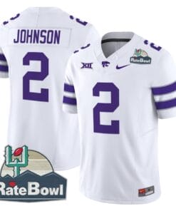 Alternative view of Avery Johnson Jersey #2 Kansas State Wildcats 2025 Rate Bowl Patch Stitched Football