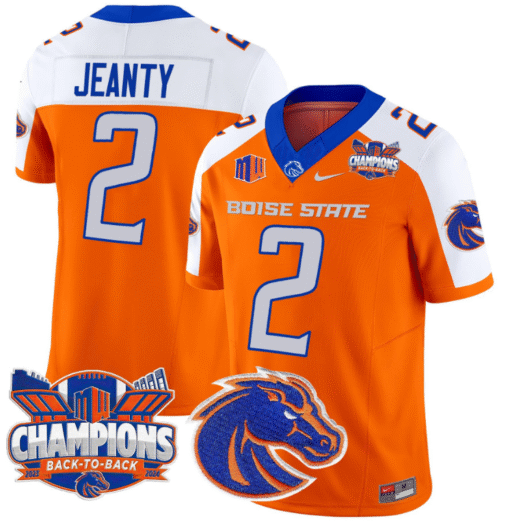 Ashton Jeanty Jersey #2 Boise State Broncos Back To Back Champions Stitched Football - Image 6