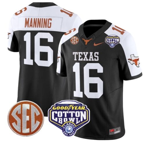 Arch Manning Jersey #16 Texas Longhorns Cotton Bowl Patch Stitched Football