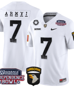 Alternative view of Bastogne Jersey #7 Army Black Knights Independence Bowl Patch Stitched Football