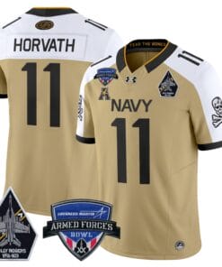 Blake Horvath Jersey #11 Navy Midshipmen 2025 Armed Forces Bowl Patch Stitched Football