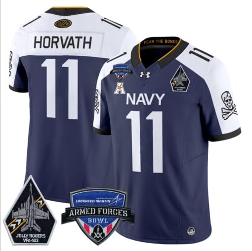 Blake Horvath Jersey #11 Navy Midshipmen 2025 Armed Forces Bowl Patch Stitched Football - Image 4