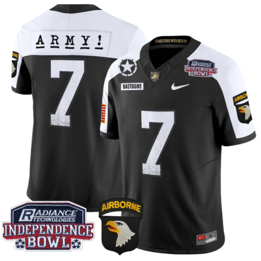 Bastogne Jersey #7 Army Black Knights Independence Bowl Patch Stitched Football