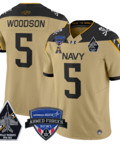 Braxton Woodson Jersey #5 Navy Midshipmen 2025 Armed Forces Bowl Stitched Football