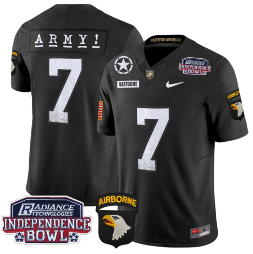Bastogne Jersey #7 Army Black Knights Independence Bowl Patch Stitched Football - Image 5